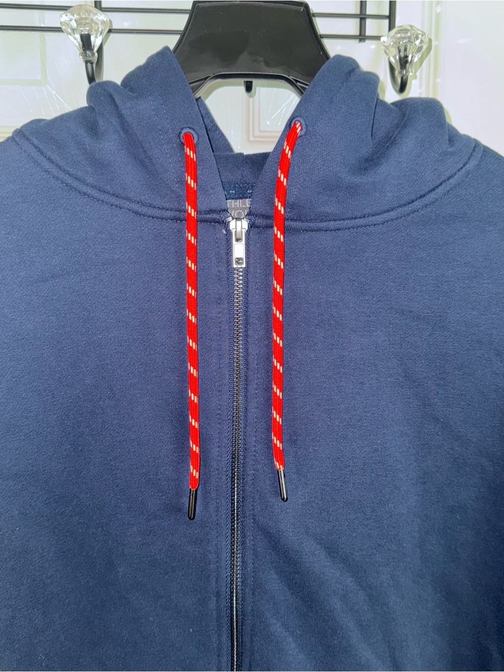 Women’s XL Oversized Full Zip Fleece Hoodie Two Way Zip Blue Cotton Soft Casual - Picture 4 of 16